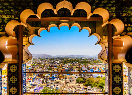 A beautiful shot of Udaipur from the window of City Palace
